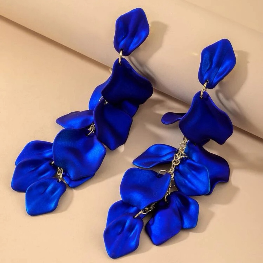 Royal Blue Petal Earrings